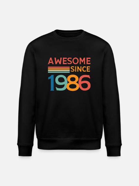 Awesome since 1986 - Stanley/Stella ROLLER Unisex Organic Sweatshirt - black