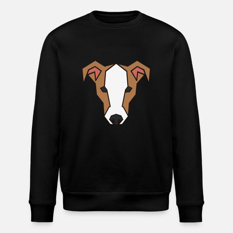 Jack Russell Faces 1a - Stanley/Stella ROLLER Unisex Organic Sweatshirt - black