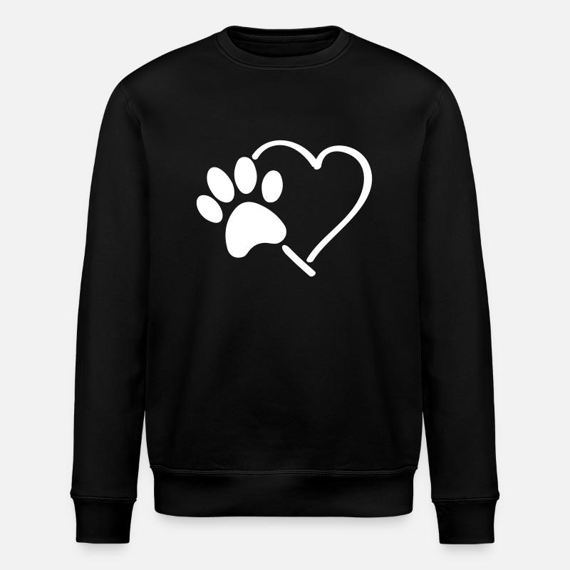 pfote herz - Stanley/Stella Unisex Bio-Sweatshirt ROLLER - Schwarz