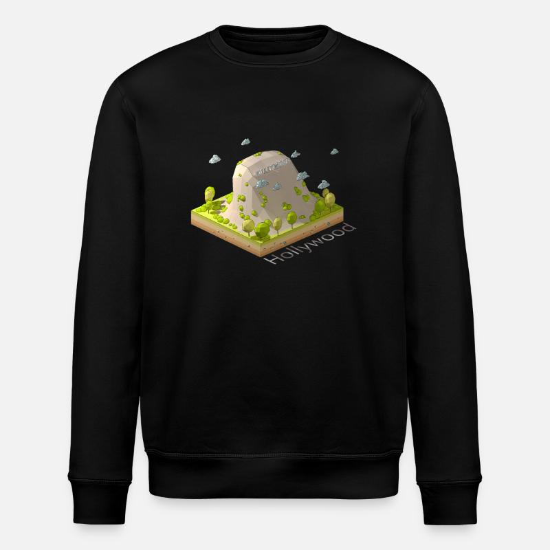 Geometrisches Low-Poly-Hollywood-Zeichen - Stanley/Stella Unisex Bio-Sweatshirt ROLLER - Schwarz
