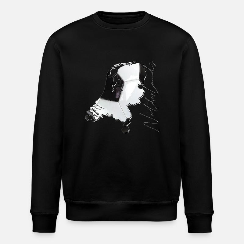 Netherlands | real football | Map EN - Stanley/Stella ROLLER Unisex Organic Sweatshirt - black