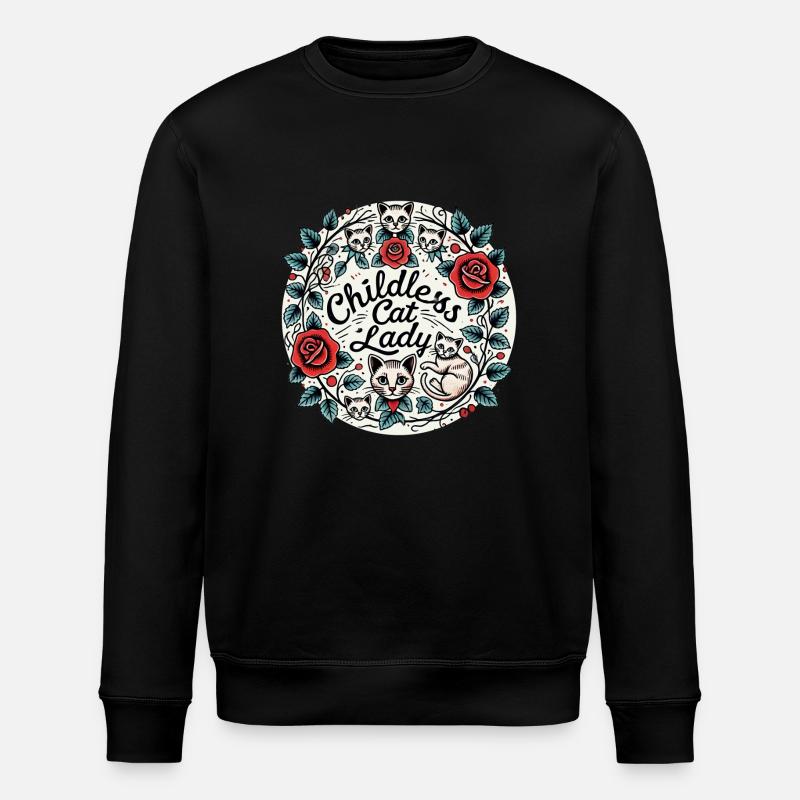 Childless Cat Lady - Stanley/Stella ROLLER Unisex Organic Sweatshirt - black