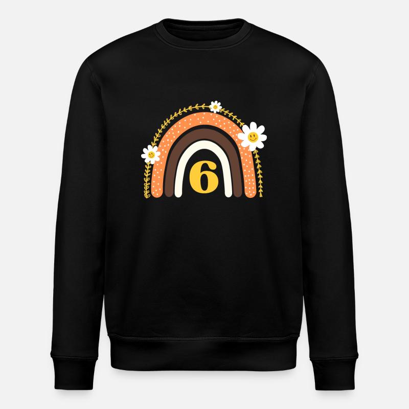 6e anniversaire rainbow jaune - Sweat bio ROLLER Stanley/Stella Unisexe - noir