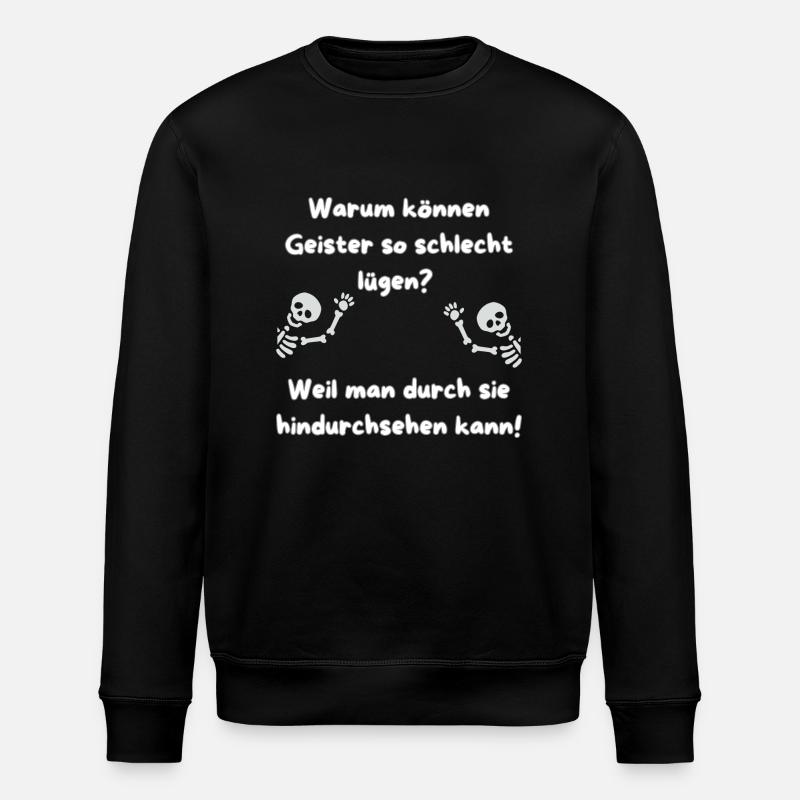 "Flachwitz Parade Gespenster" - Stanley/Stella Unisex Bio-Sweatshirt ROLLER - Schwarz
