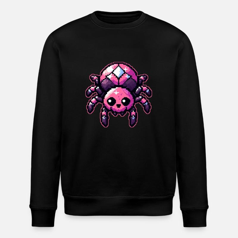 Niedliche Pixelspinne - Stanley/Stella Unisex Bio-Sweatshirt ROLLER - Schwarz