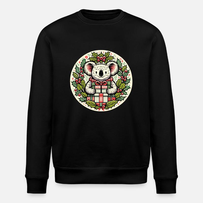 Koala Weihnachten - Stanley/Stella Unisex Bio-Sweatshirt ROLLER - Schwarz