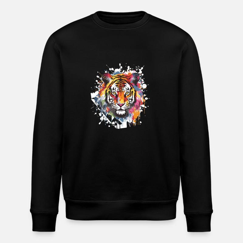 Tiger Animal - Stanley/Stella Unisex Bio-Sweatshirt ROLLER - Schwarz
