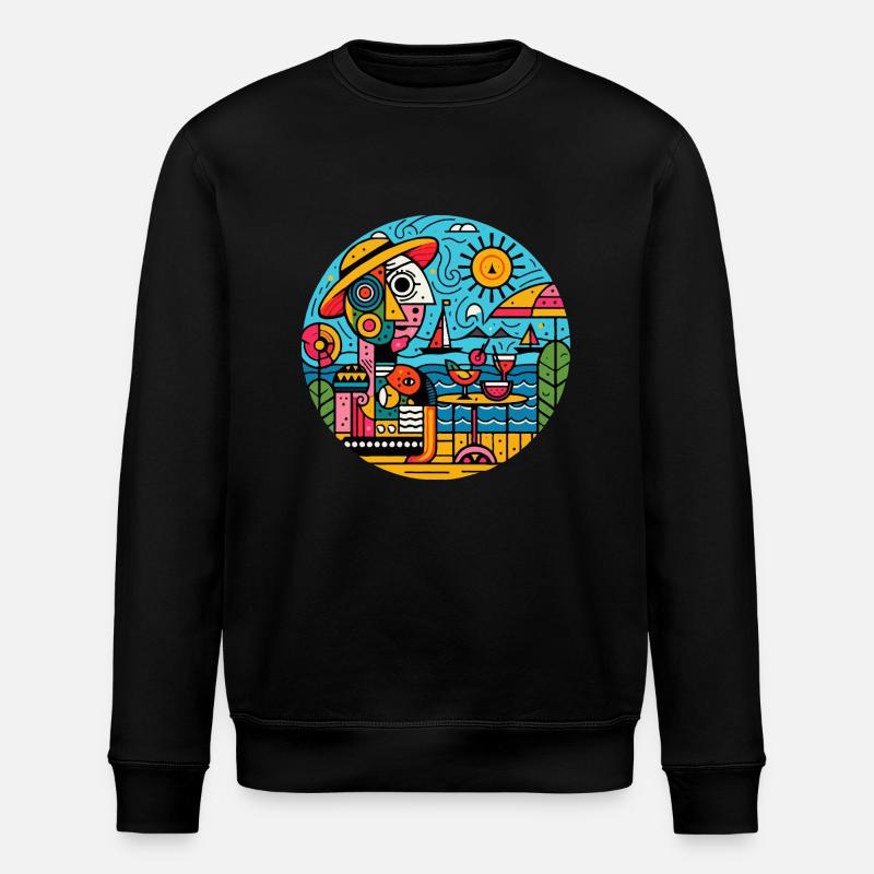 Urlaubstraum eines Malers - Stanley/Stella Unisex Bio-Sweatshirt ROLLER - Schwarz