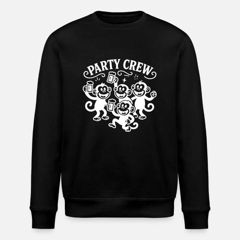 Party Crew Affe Bier - Stanley/Stella Unisex Bio-Sweatshirt ROLLER - Schwarz