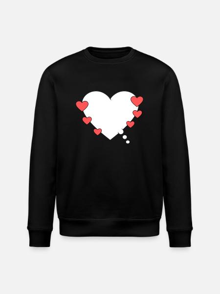 Thought bubble with heart - Stanley/Stella ROLLER Unisex Organic Sweatshirt - black