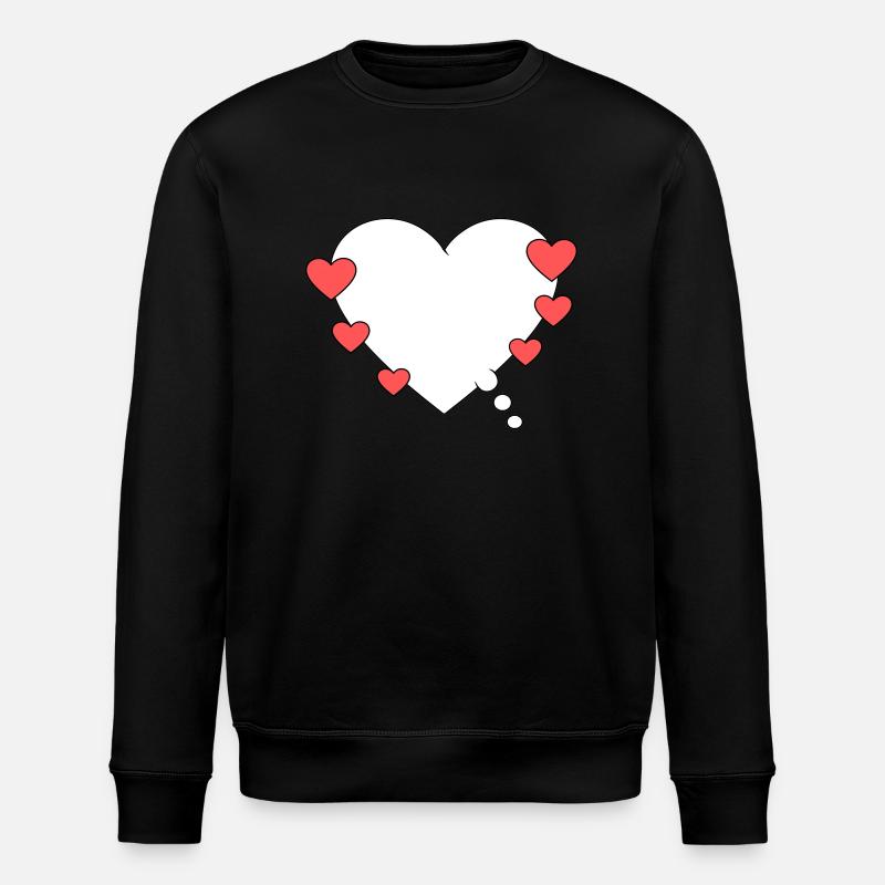 Thought bubble with heart - Stanley/Stella ROLLER Unisex Organic Sweatshirt - black