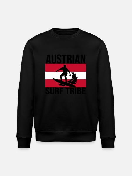 Austrian Surf Tribe Surf Shirt - Stanley/Stella ROLLER Unisex Organic Sweatshirt - black