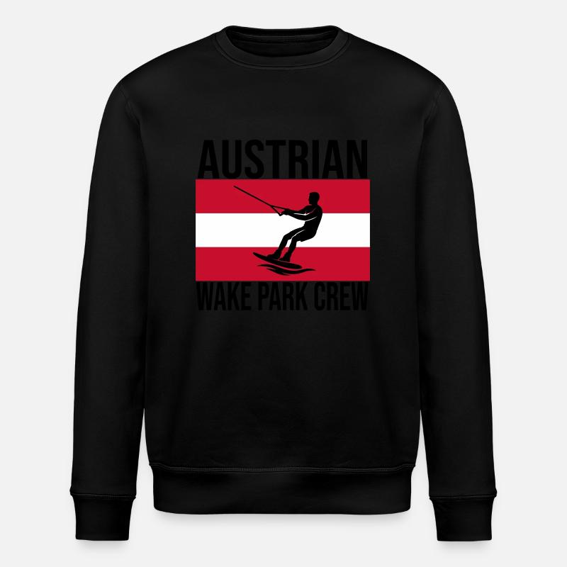 Austrian Wake Crew Wakeboard Shirt - Stanley/Stella ROLLER Unisex Organic Sweatshirt - black