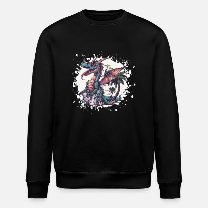 Dragon Summer Holiday - Stanley/Stella ROLLER Unisex Organic Sweatshirt - black