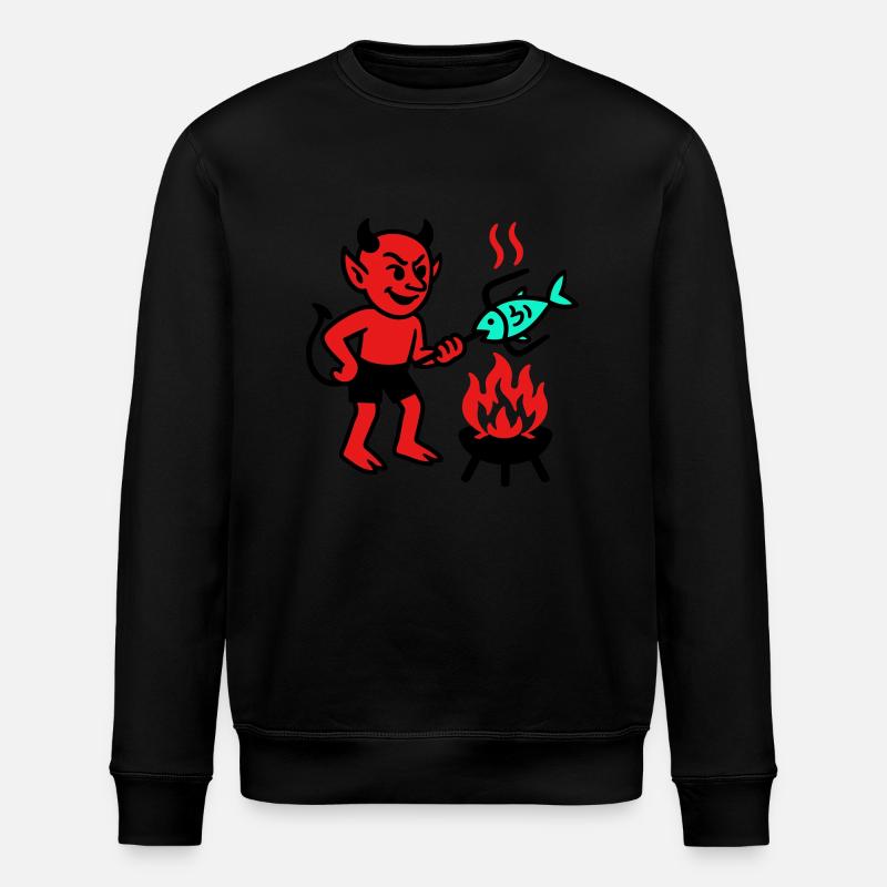 Diable avec poisson - Sweat bio ROLLER Stanley/Stella Unisexe - noir