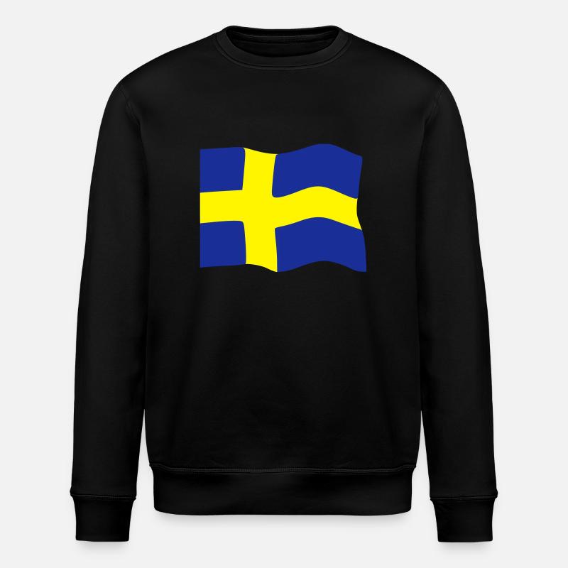 Flagge Schweden - Stanley/Stella Unisex Bio-Sweatshirt ROLLER - Schwarz