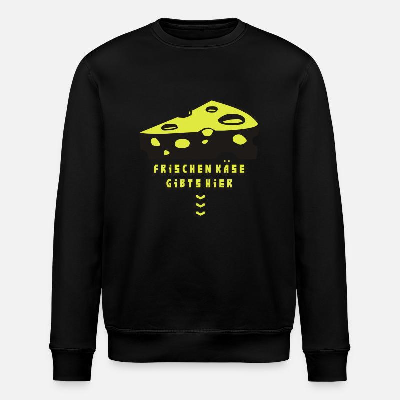 cheese3_2f - Stanley/Stella ROLLER Unisex Organic Sweatshirt - black