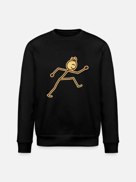 walking_stick_figure_2c - Stanley/Stella ROLLER Unisex Organic Sweatshirt - black