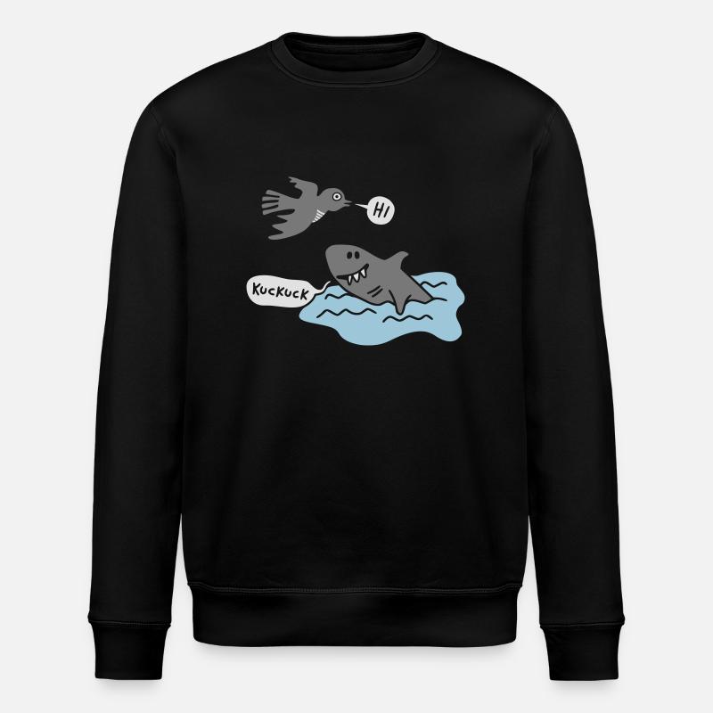 Kuckuck - Hai - Stanley/Stella Unisex Bio-Sweatshirt ROLLER - Schwarz