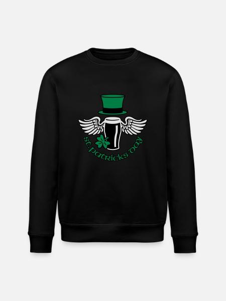st_patricks_beer - Stanley/Stella ROLLER Unisex Organic Sweatshirt - black