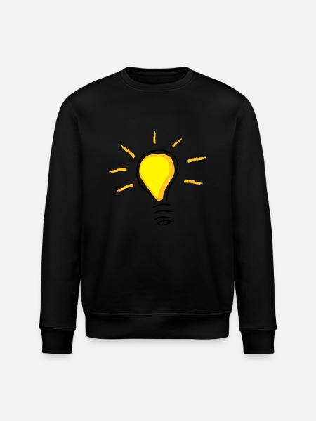 Yellow light bulb turned on - Stanley/Stella ROLLER Unisex Organic Sweatshirt - black