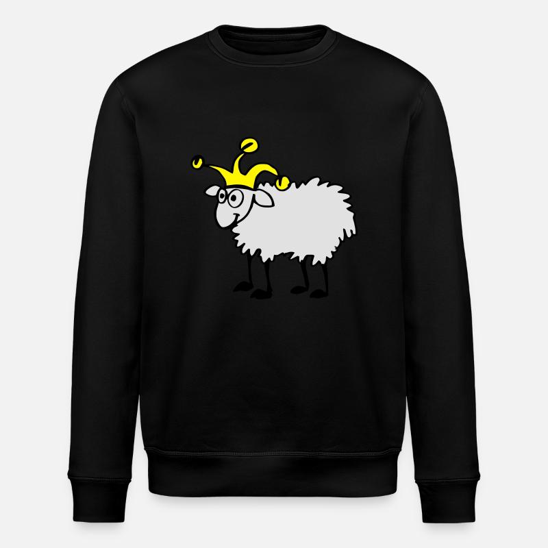 Sheep with dunce cap - Stanley/Stella ROLLER Unisex Organic Sweatshirt - black