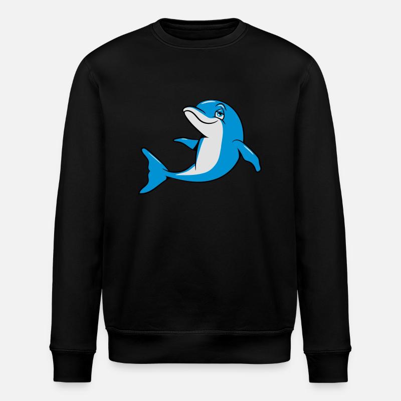 Delfin witty sweet - Stanley/Stella ROLLER Unisex Organic Sweatshirt - black