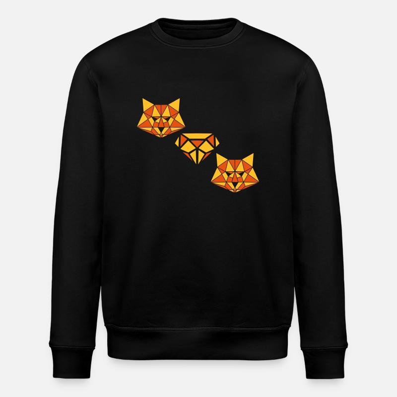 fox_diamond_02 - Stanley/Stella ROLLER Unisex Organic Sweatshirt - black