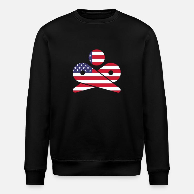 Flipper rétro USA Drapeau américain - Sweat bio ROLLER Stanley/Stella Unisexe - noir