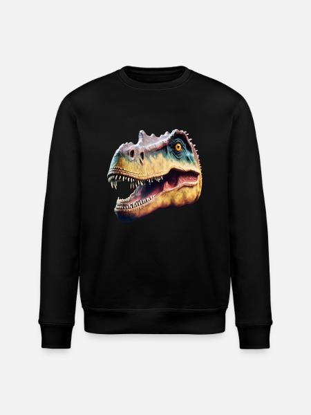 Dino Head - Dinosaur Head - Stanley/Stella ROLLER Unisex Organic Sweatshirt - black