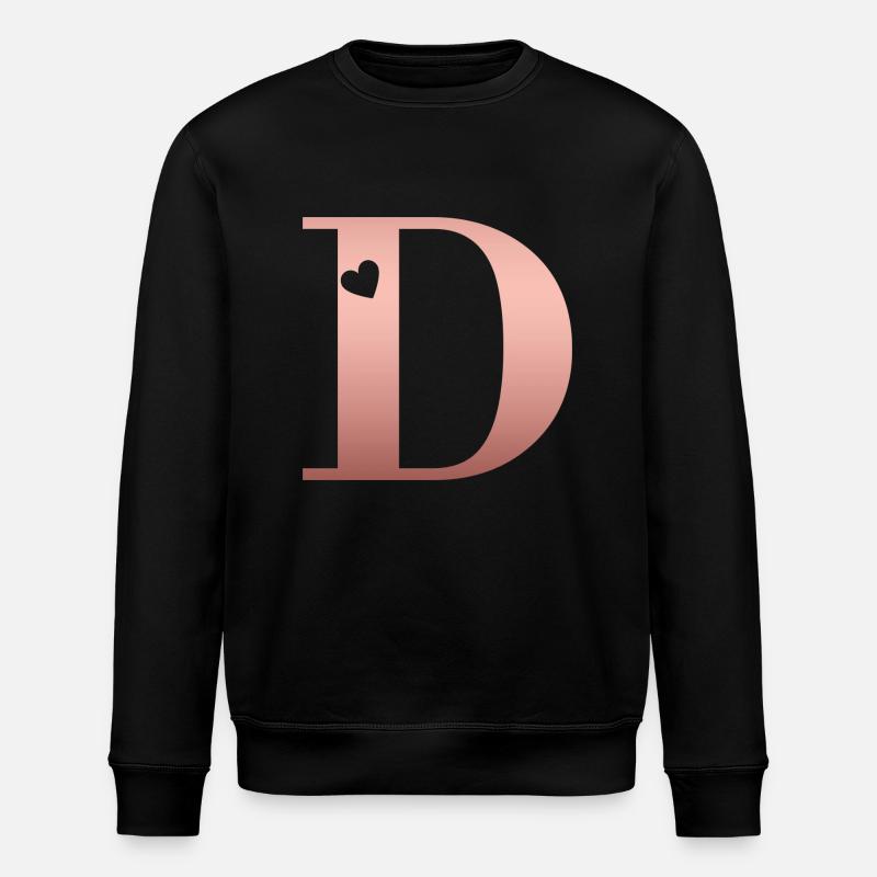 Buchstabe D Roségold - Stanley/Stella Unisex Bio-Sweatshirt ROLLER - Schwarz