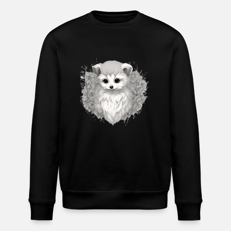 White Fox - Stanley/Stella ROLLER Unisex Organic Sweatshirt - black