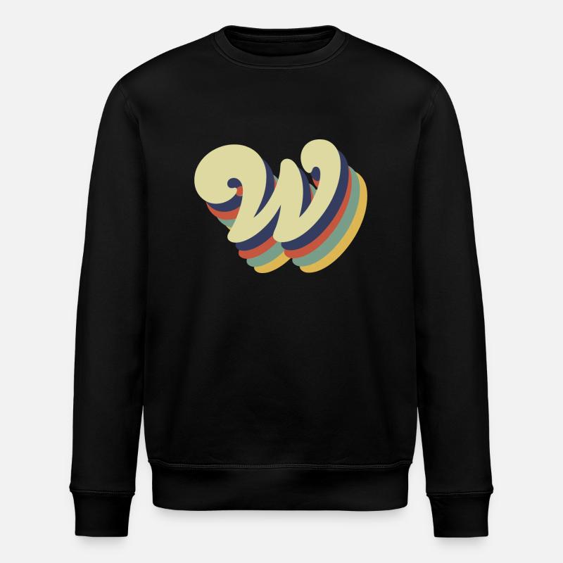 Lettre w rétro - Sweat bio ROLLER Stanley/Stella Unisexe - noir