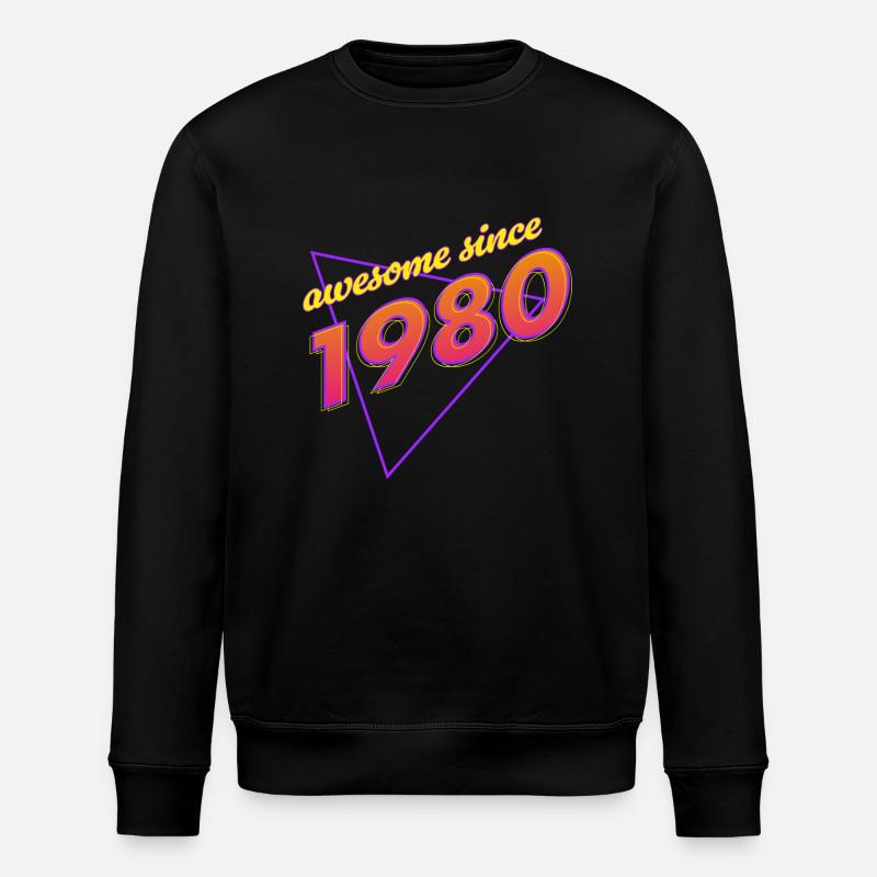 Retro - Genial seit 1980 - Stanley/Stella Unisex Bio-Sweatshirt ROLLER - Schwarz