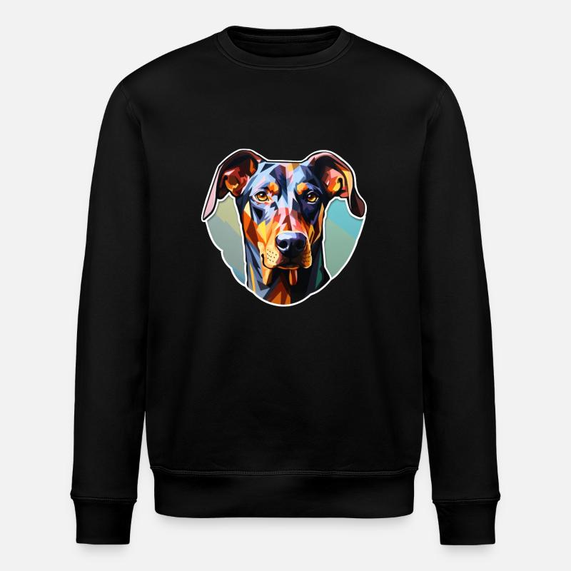 Doberman Pinscher psychédélique - Sweat bio ROLLER Stanley/Stella Unisexe - noir