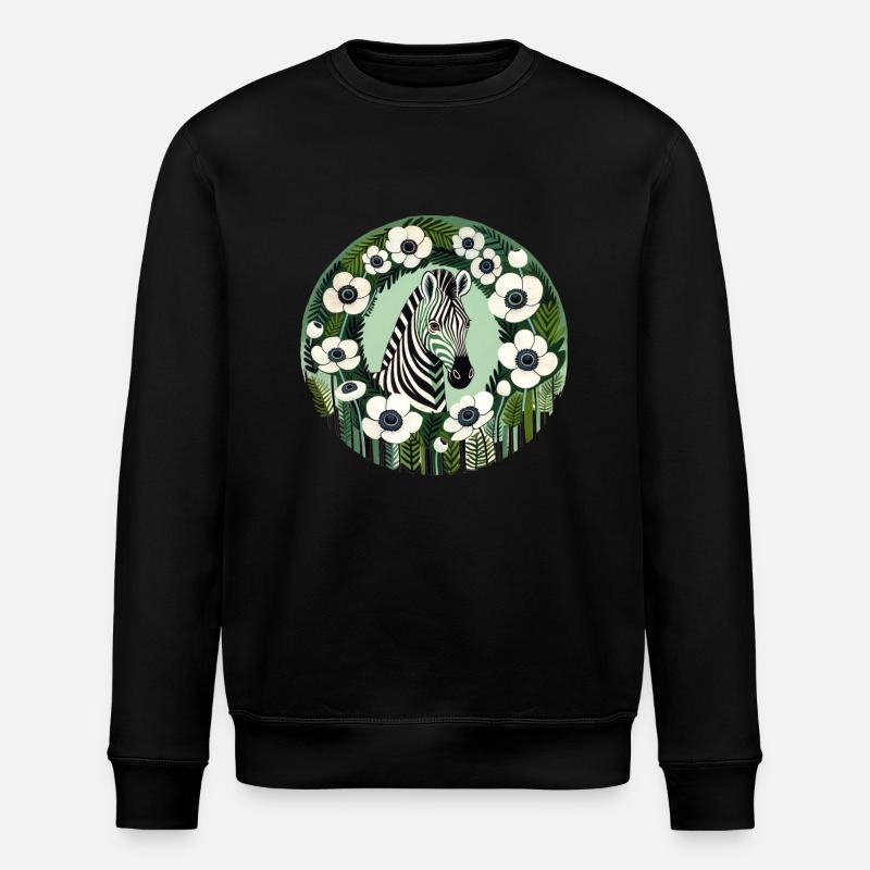 Retro-Zebra - Stanley/Stella Unisex Bio-Sweatshirt ROLLER - Schwarz