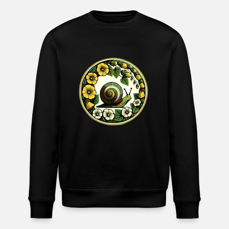 Retro Snail - Stanley/Stella ROLLER Unisex Organic Sweatshirt - black