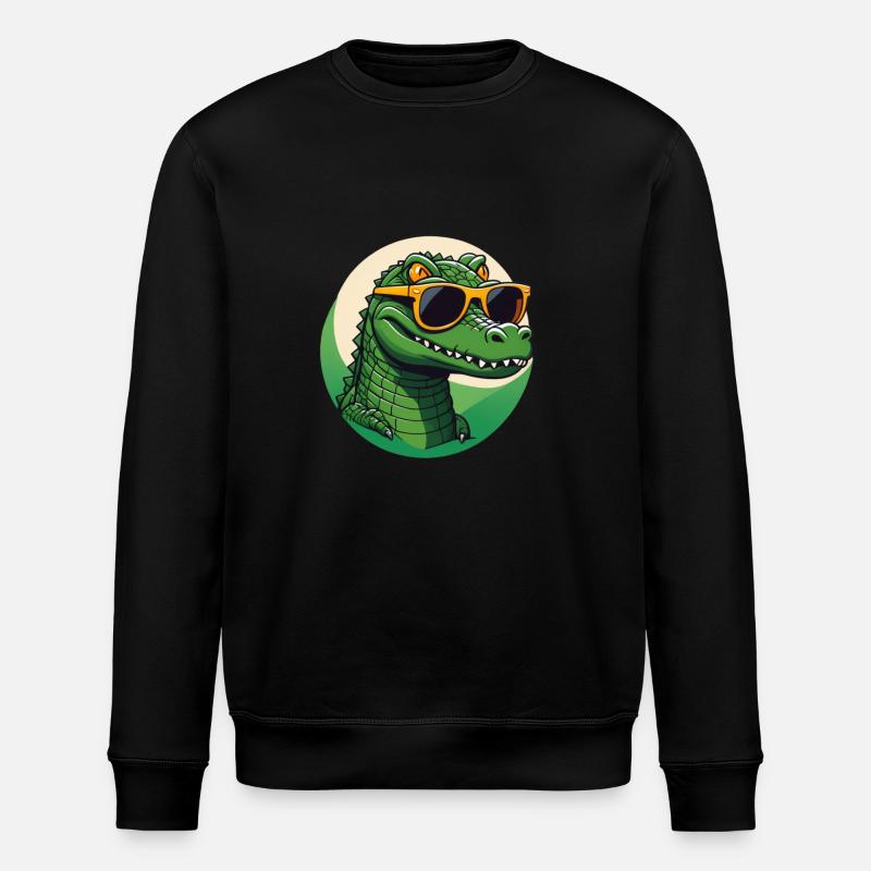 Cooles Krokodil - Stanley/Stella Unisex Bio-Sweatshirt ROLLER - Schwarz