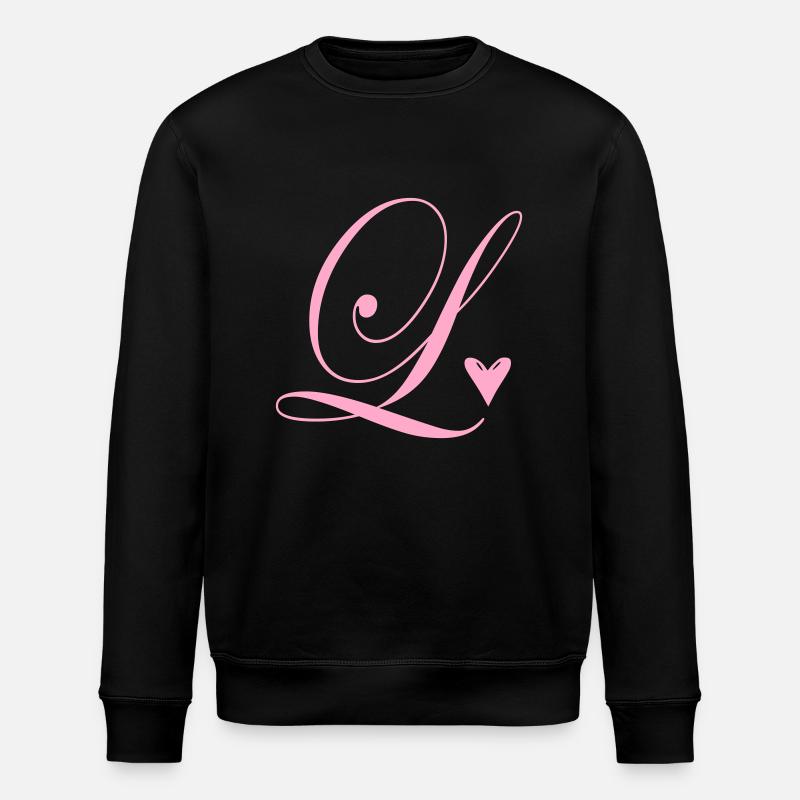 Monogram L Heart Vine - Stanley/Stella ROLLER Unisex Organic Sweatshirt - black