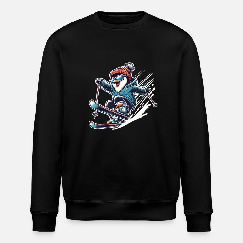 Ski Pinguin - Stanley/Stella Unisex Bio-Sweatshirt ROLLER - Schwarz