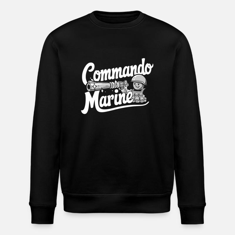 Commando Marine - Sweat bio ROLLER Stanley/Stella Unisexe - noir