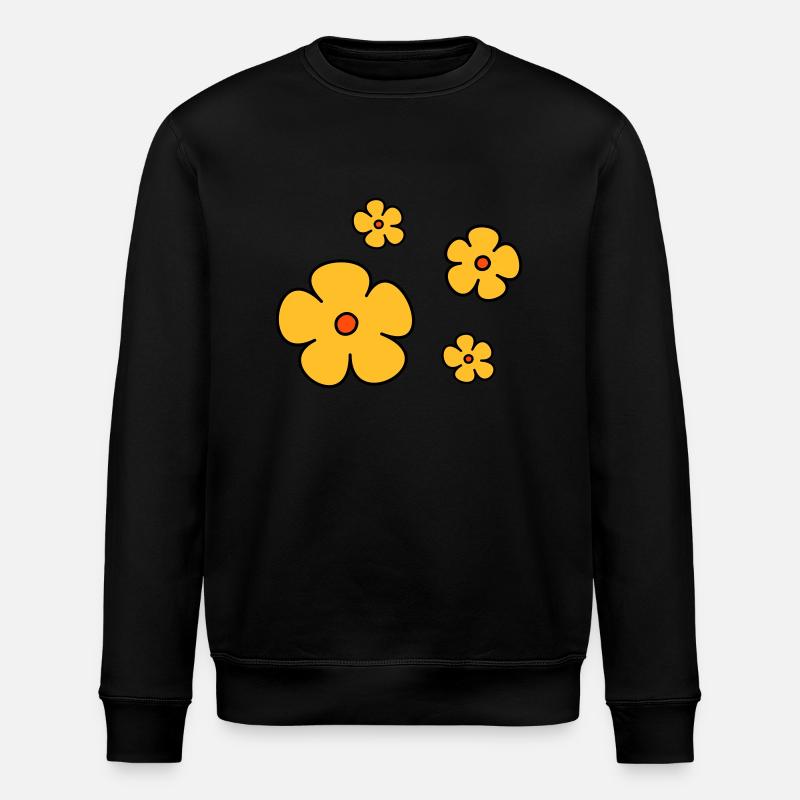 Blumen dreifarbig - Stanley/Stella Unisex Bio-Sweatshirt ROLLER - Schwarz