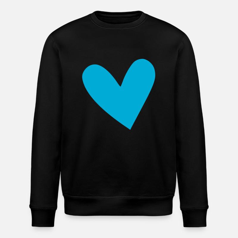 Blaues Herz - Stanley/Stella Unisex Bio-Sweatshirt ROLLER - Schwarz