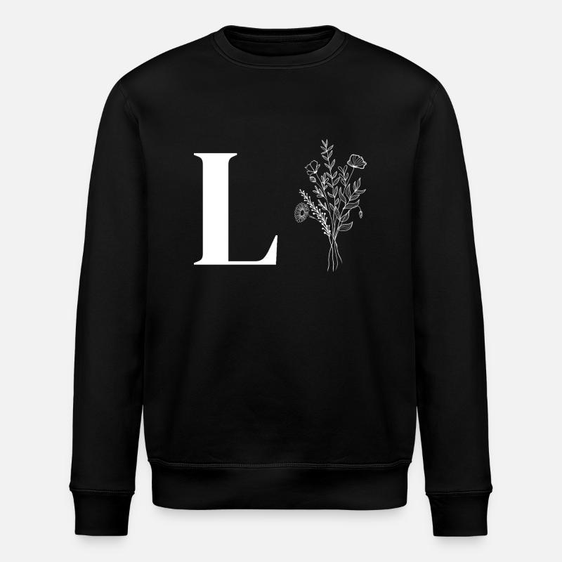 Minimalistische Blumen - Stanley/Stella Unisex Bio-Sweatshirt ROLLER - Schwarz