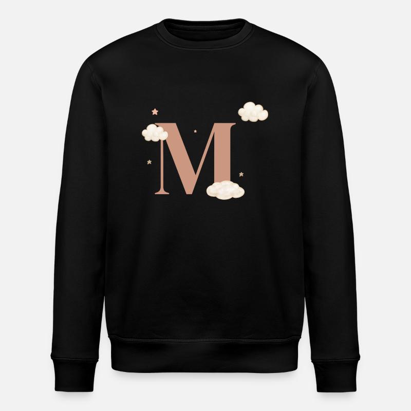 Lettre m nuages étoiles - Sweat bio ROLLER Stanley/Stella Unisexe - noir
