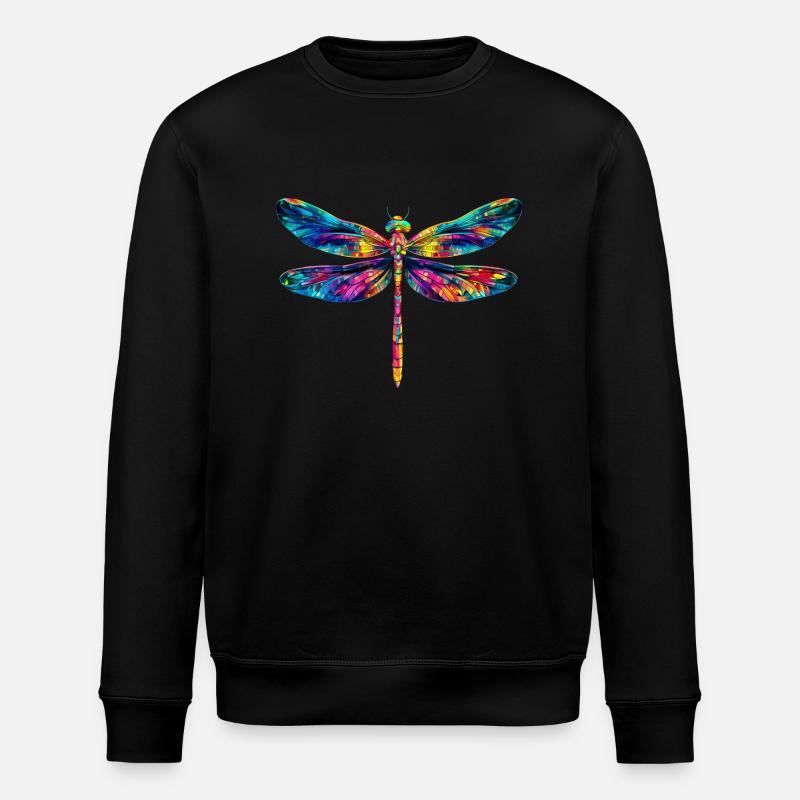Bunte Libelle Insekt - Stanley/Stella Unisex Bio-Sweatshirt ROLLER - Schwarz