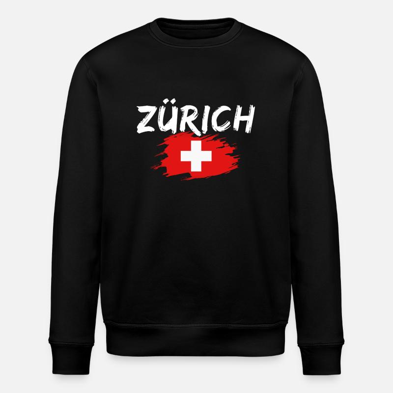 Zurich Suisse Drapeau - Sweat bio ROLLER Stanley/Stella Unisexe - noir