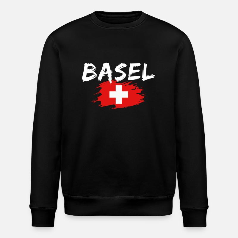 Bâle, Suisse, Drapeau - Sweat bio ROLLER Stanley/Stella Unisexe - noir