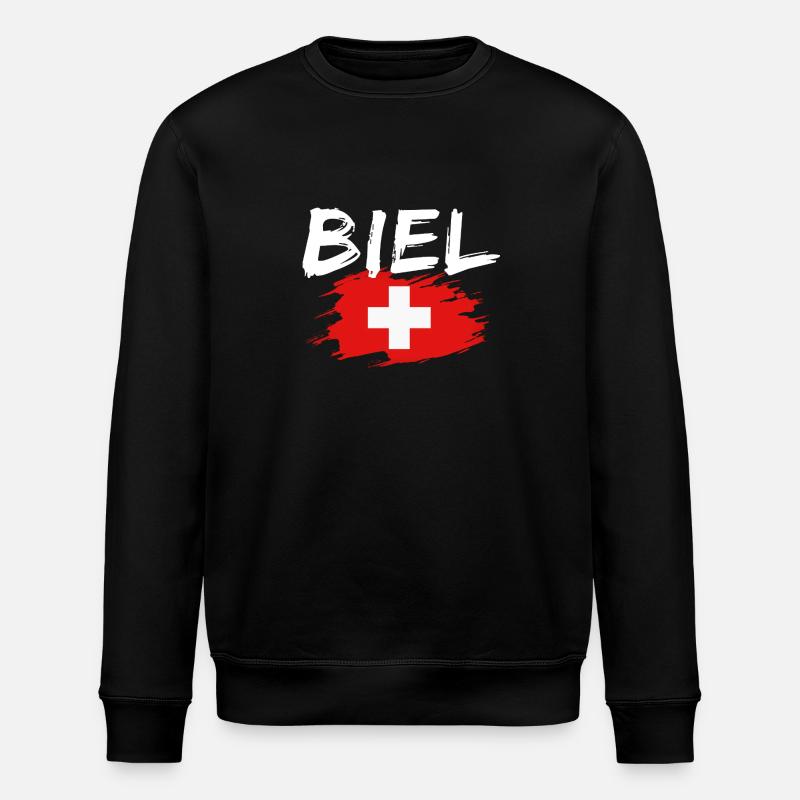 Bienne Suisse Drapeau - Sweat bio ROLLER Stanley/Stella Unisexe - noir