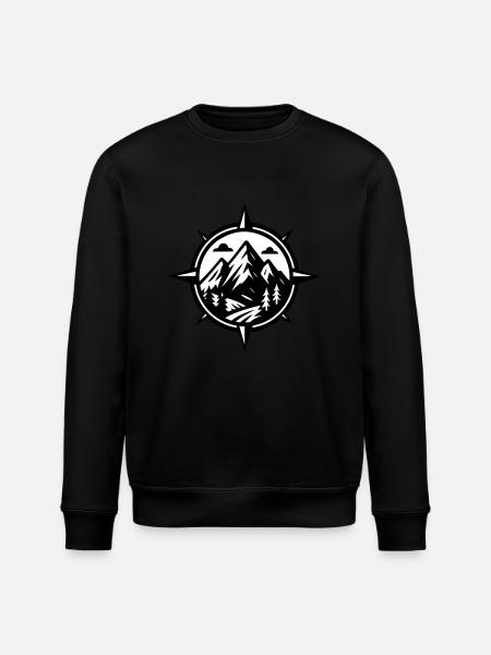 Mountains Compass - Stanley/Stella ROLLER Unisex Organic Sweatshirt - black
